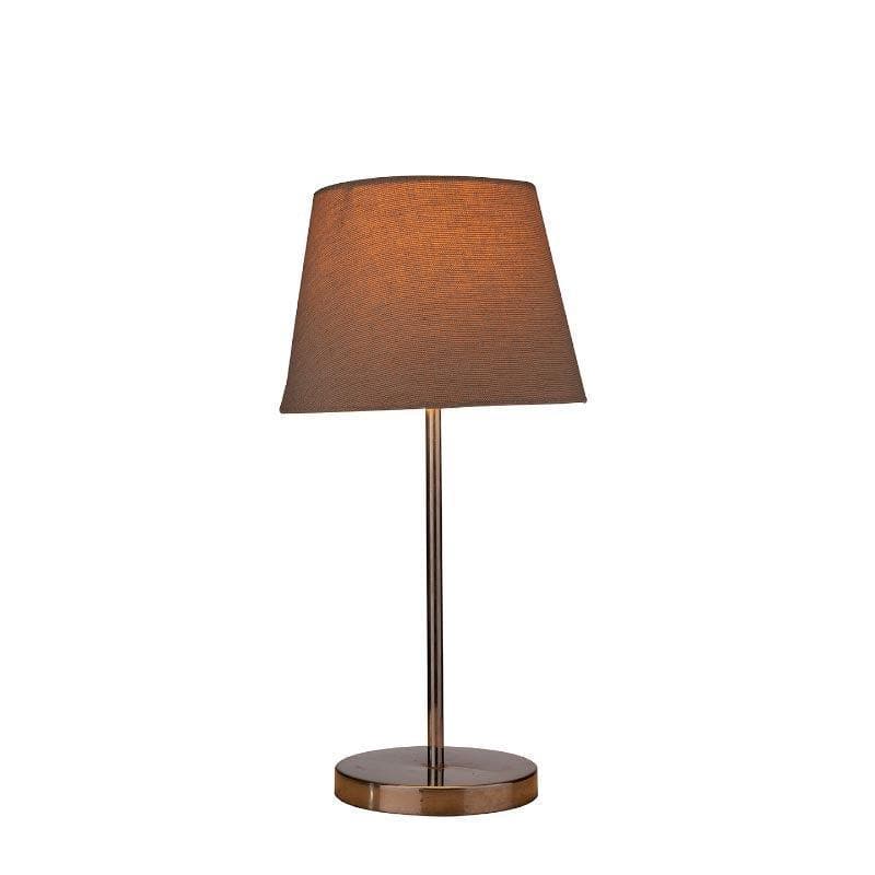 Table Lamp - Classy With Twist Metal Chrome Table Lamp - Beige