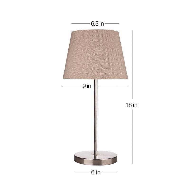 Table Lamp - Classy With Twist Metal Chrome Table Lamp - Beige