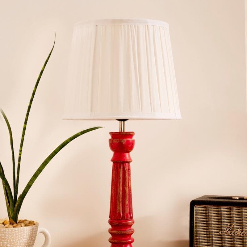 Table Lamp - Classy With Twist Pink Pillar Stand Lamp - White