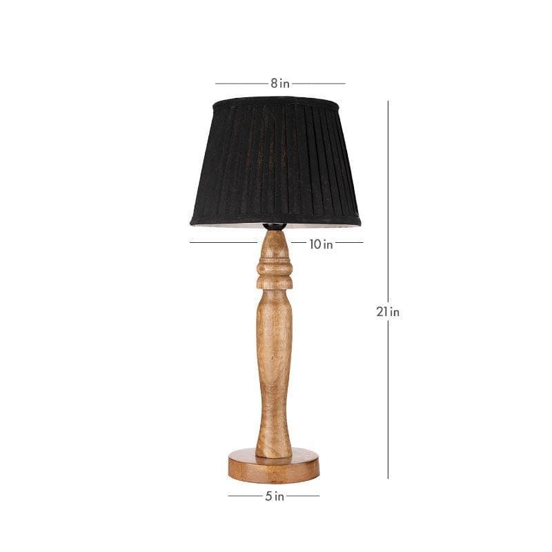 Table Lamp - Classy With Twist Round Brown Pillar Stand Lamp - Black