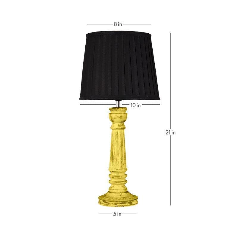 Table Lamp - Classy With Twist Yellow Pillar Stand Lamp - Black