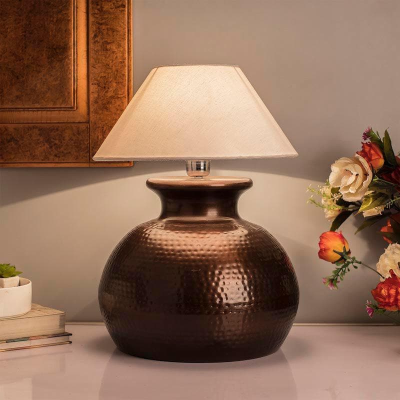 Table Lamp - Contadino Copper Pitcher Table Lamp - White