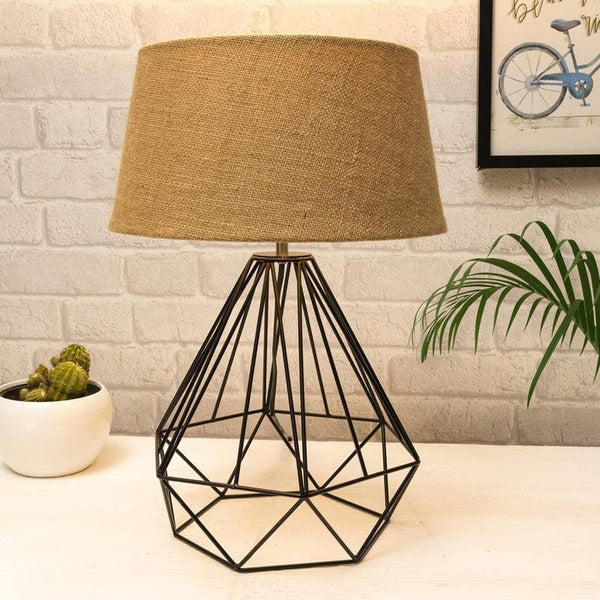 Table Lamp - Diamond Dust Black Table Lamp - Beige