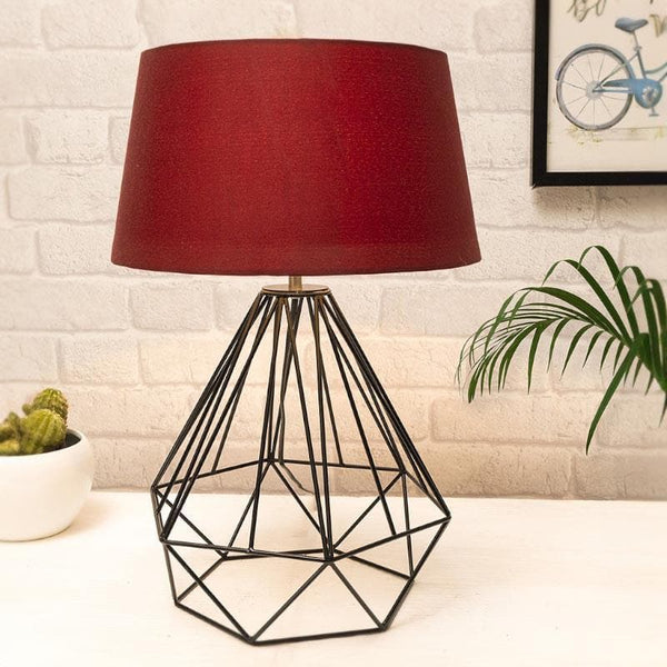 Table Lamp - Diamond Dust Black Table Lamp - Red