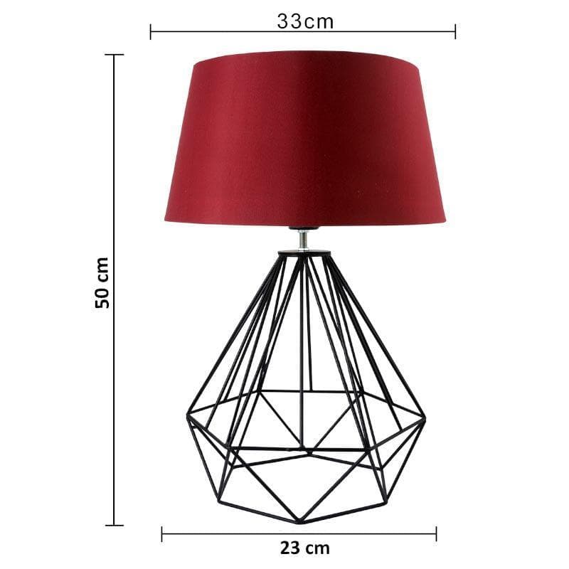 Table Lamp - Diamond Dust Black Table Lamp - Red