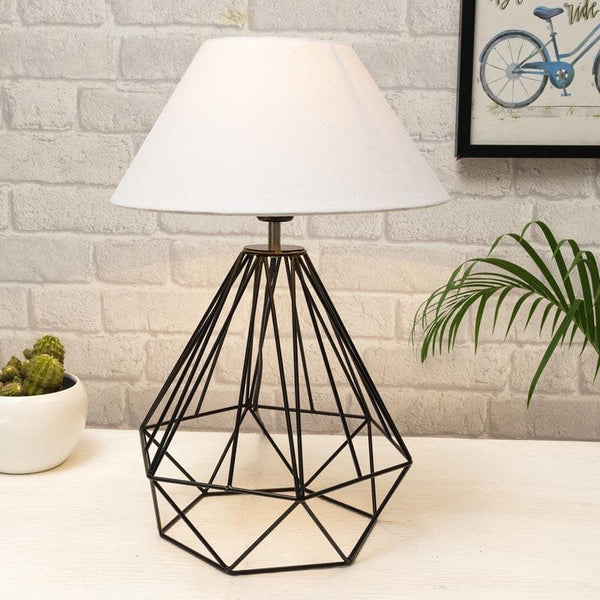 Table Lamp - Diamond Dust Black Table Lamp - White