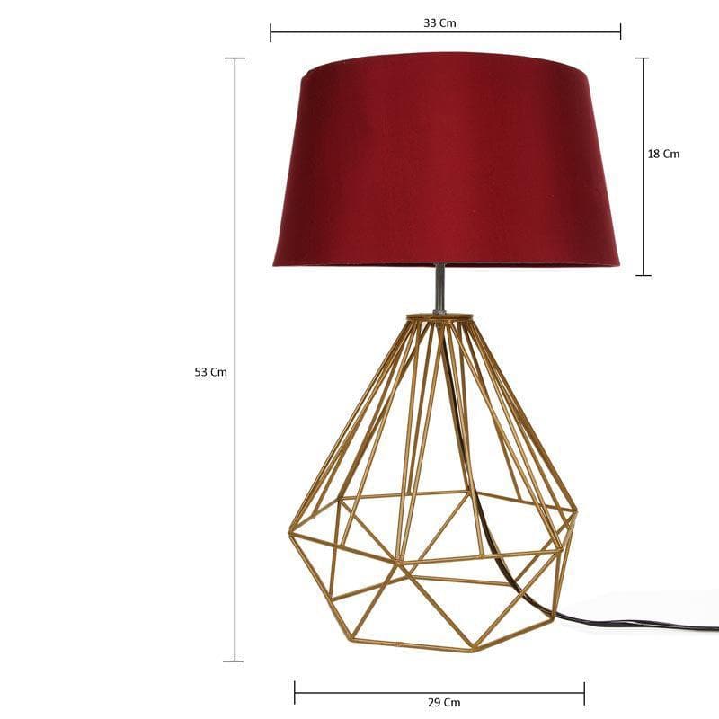 Table Lamp - Diamond Dust Gold Table Lamp - Red