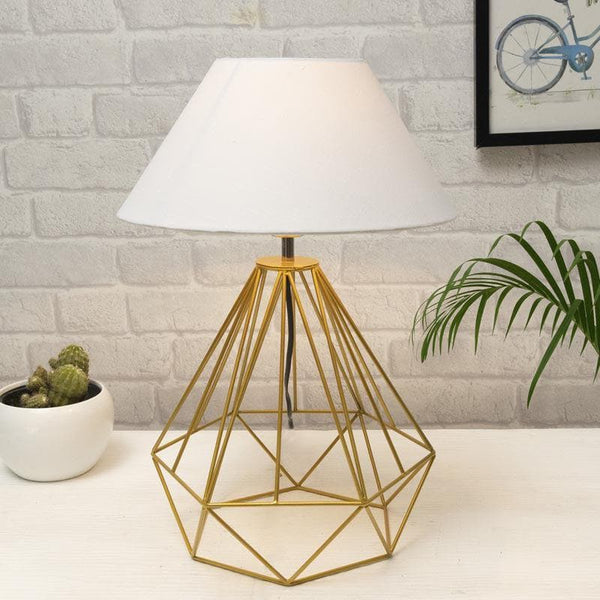 Table Lamp - Diamond Dust Gold Table Lamp - White