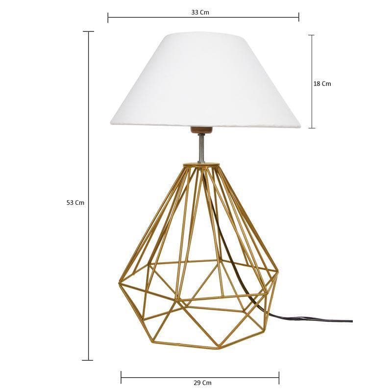 Table Lamp - Diamond Dust Gold Table Lamp - White