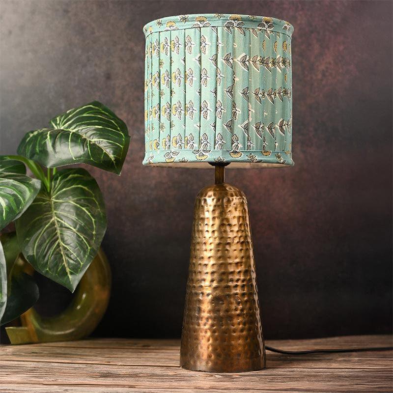 Table Lamp - Eden Hammered Golden Table Lamp - Blue