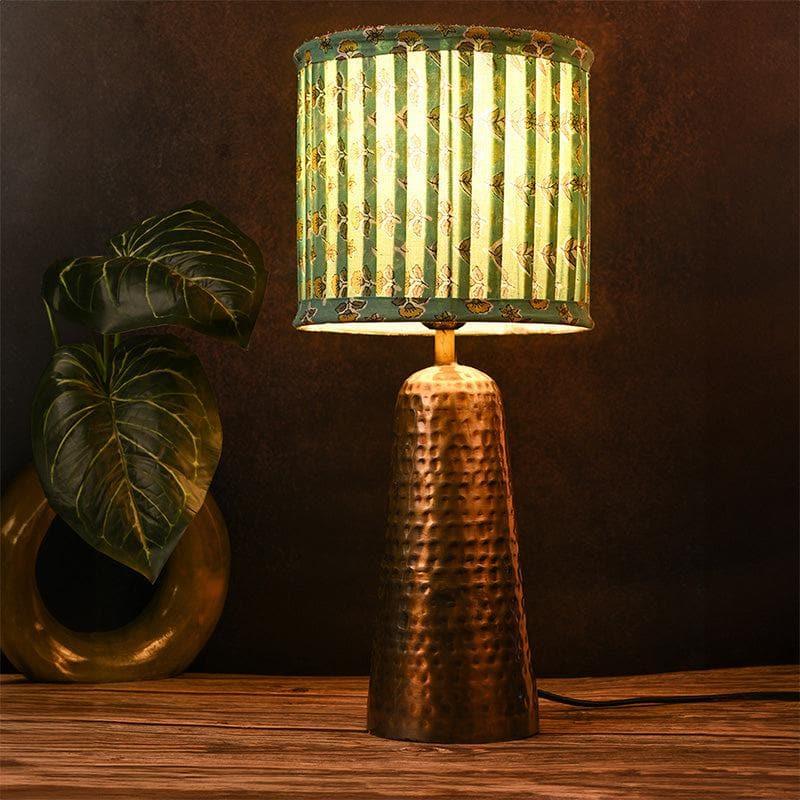 Table Lamp - Eden Hammered Golden Table Lamp - Blue