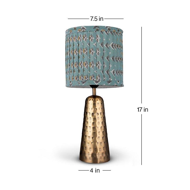 Table Lamp - Eden Hammered Golden Table Lamp - Blue