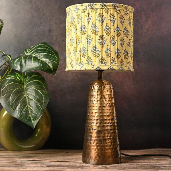 Table Lamp - Eden Hammered Golden Table Lamp - Lemon