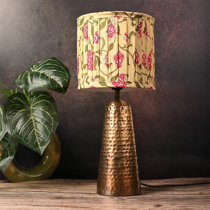 Table Lamp - Eden Hammered Table Golden Lamp - Lemon