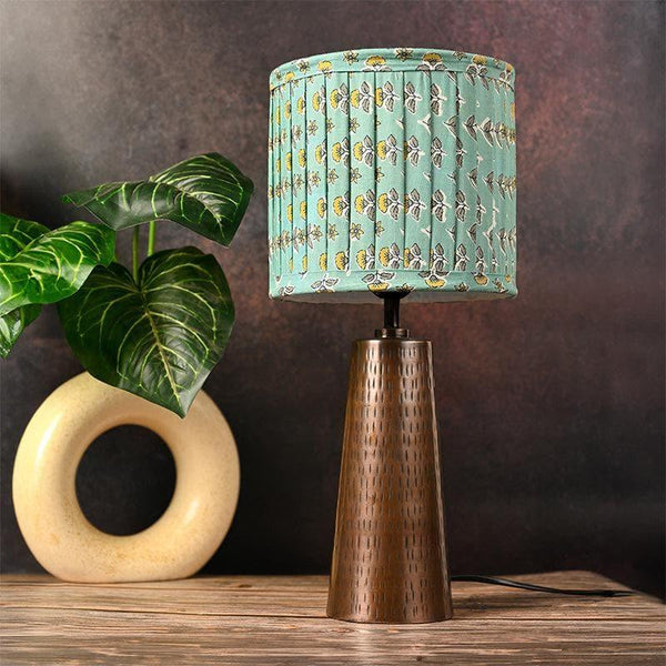 Table Lamp - Elmira Etched Copper Table Lamp - Turquoise