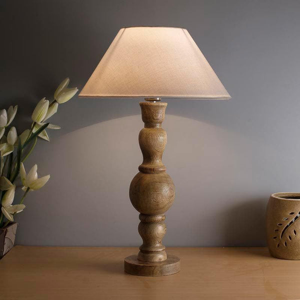 Table Lamp - Espoir Wooden Table Lamp - White