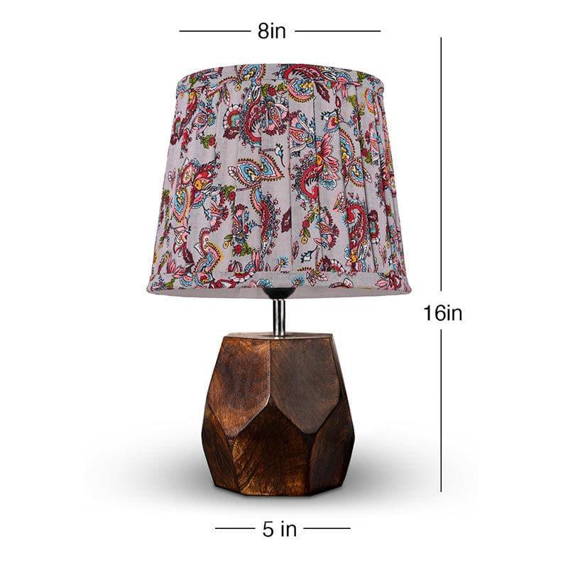 Buy Estoile Wooden Table Lamp - White & Red Table Lamp from Vaaree