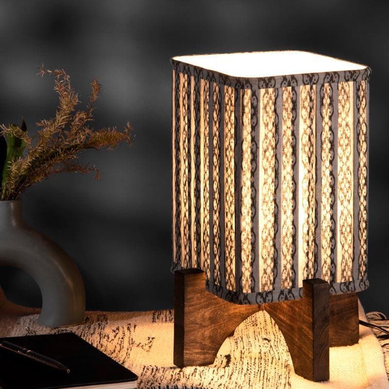 Buy Ethnix Pleated Table Lamp - Grey Table Lamp from Vaaree