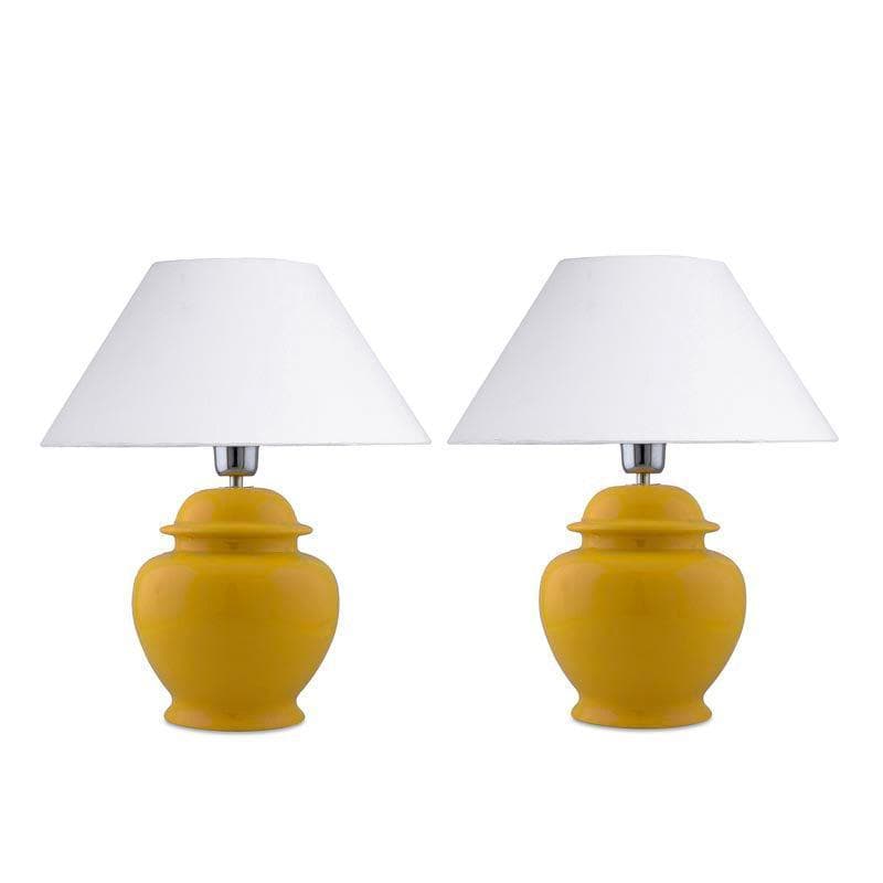 Table Lamp - Fancy Pants Table Lamp With Conical Shade (White) - Set Of Two