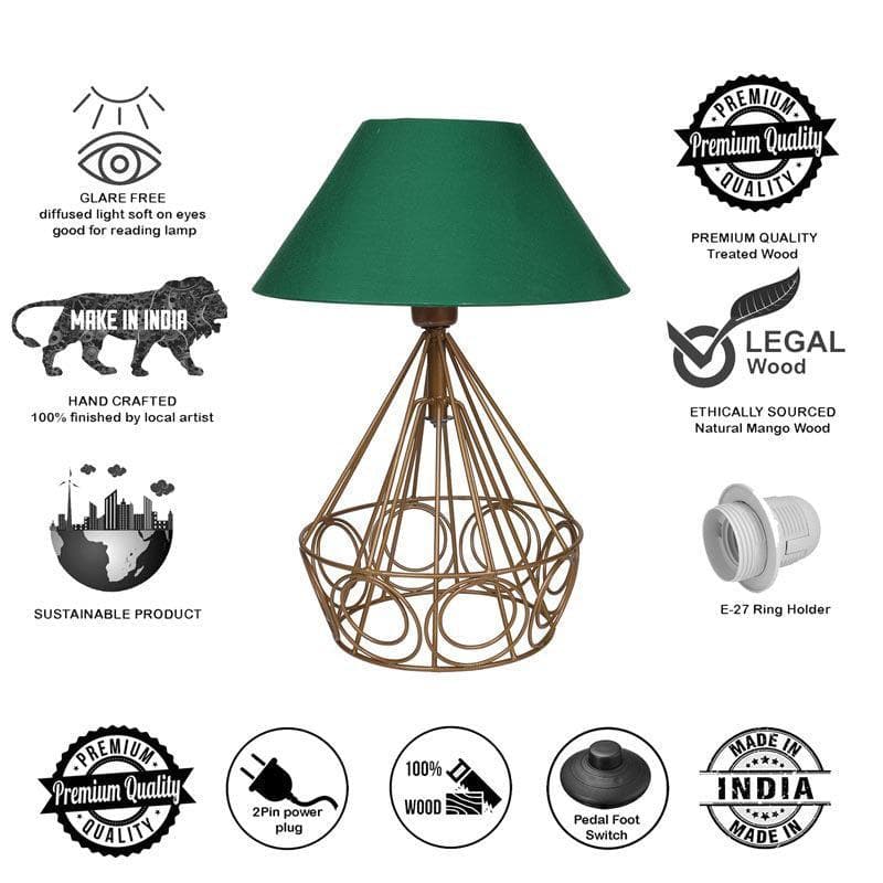 Table Lamp - Farmhouse Table Lamp - Green