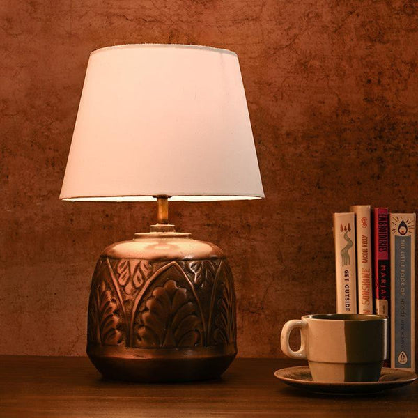 Buy Fiza Etched Table Lamp - White Table Lamp from Vaaree