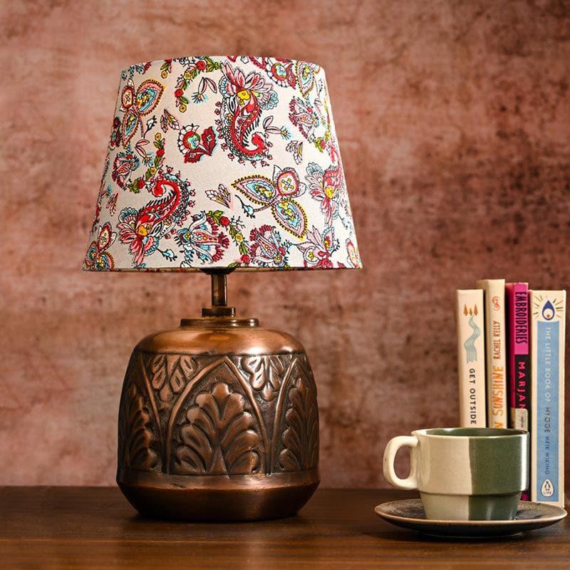 Table Lamp - Fiza Etched Table Lamp - White & Red