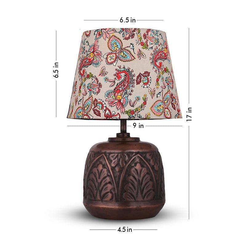 Table Lamp - Fiza Etched Table Lamp - White & Red