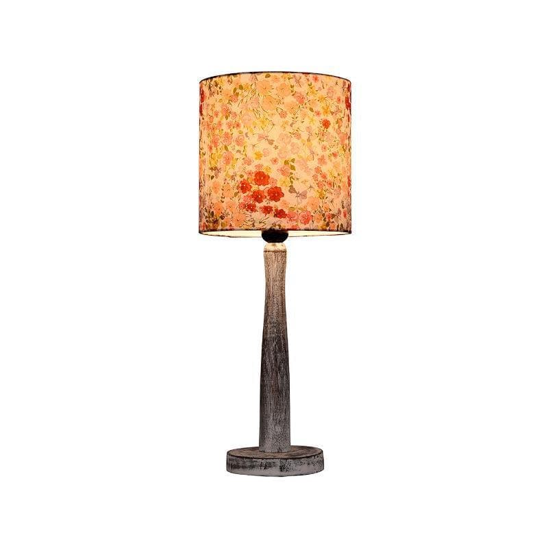 Table Lamp - Gardenia Aura With Wooden Pillar Table Lamp