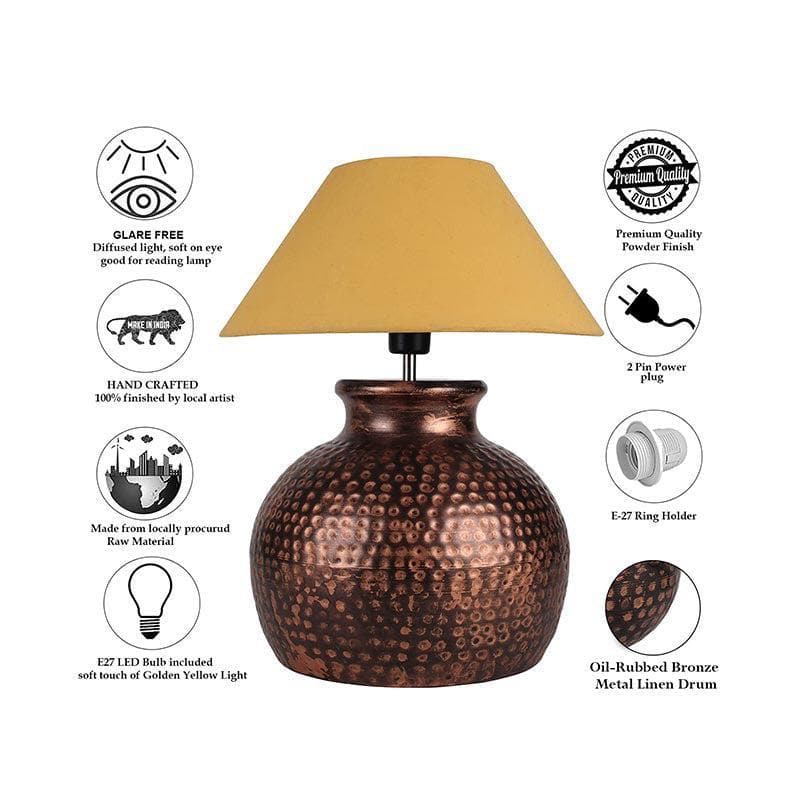 Buy Girisha Table Lamp - Gold Table Lamp from Vaaree