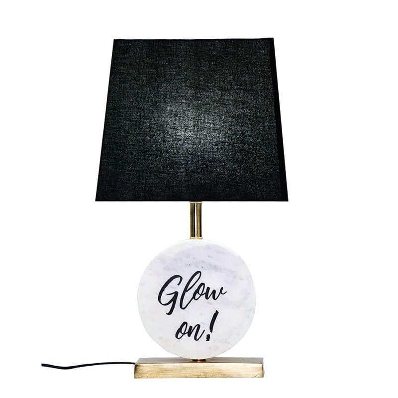 Table Lamp - Glow On Marble & Brass Base Table Lamp - Black