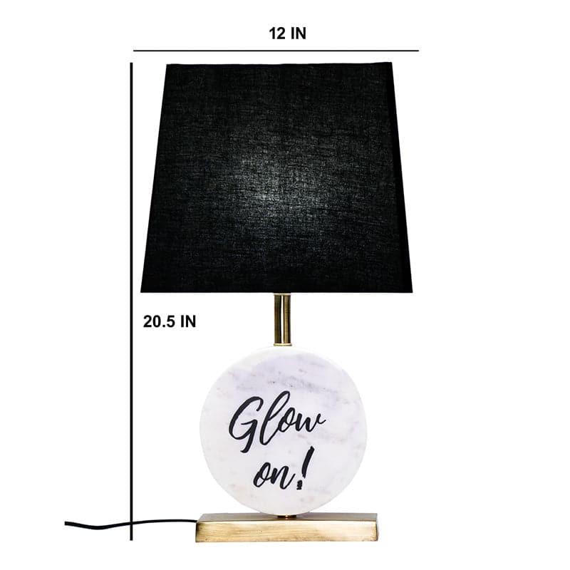 Table Lamp - Glow On Marble & Brass Base Table Lamp - Black