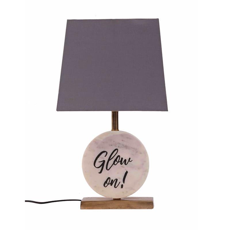 Table Lamp - Glow On Marble & Brass Base Table Lamp - Grey