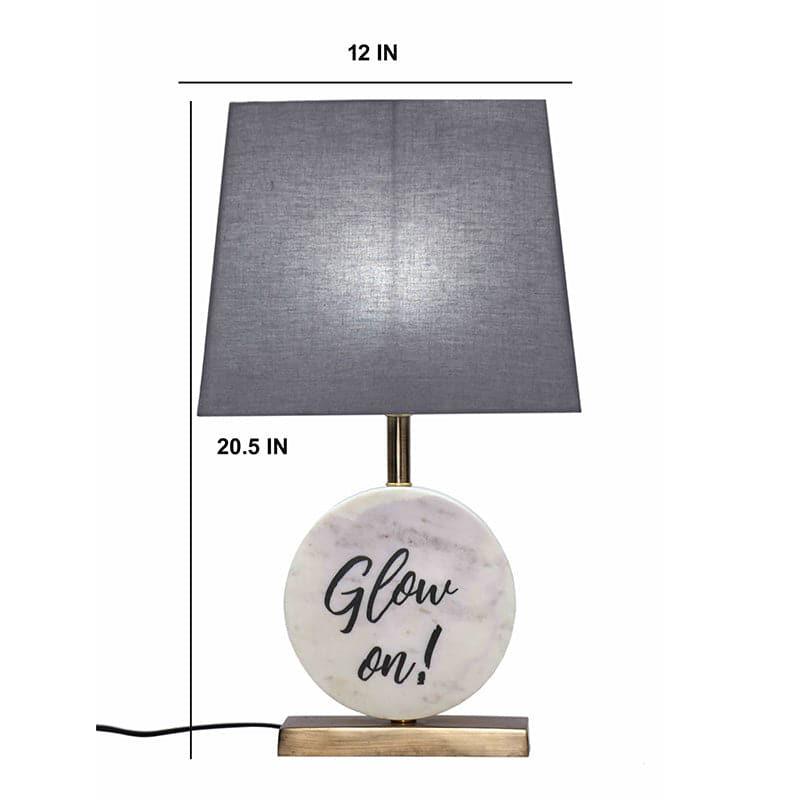 Table Lamp - Glow On Marble & Brass Base Table Lamp - Grey