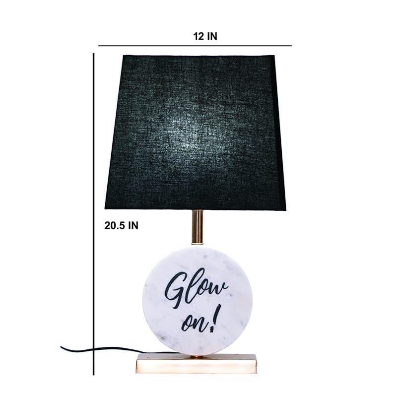 Table Lamp - Glow On Marble & Copper Base Table Lamp - Black