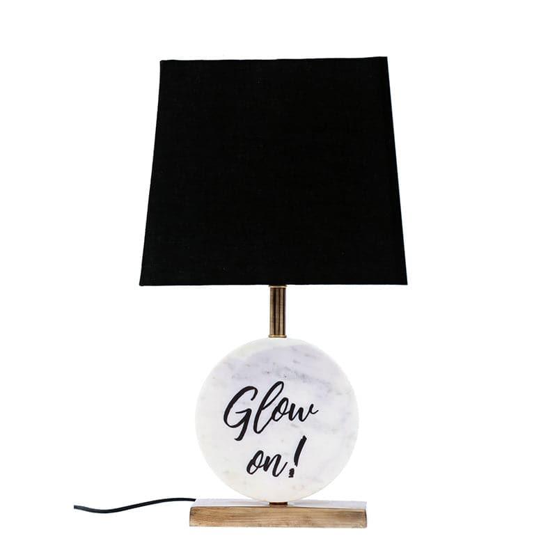 Table Lamp - Glow On Marble & Copper Base Table Lamp - Blue