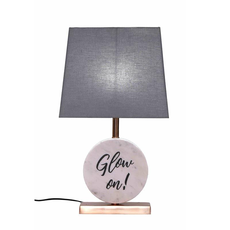 Table Lamp - Glow On Marble & Copper Base Table Lamp - Grey