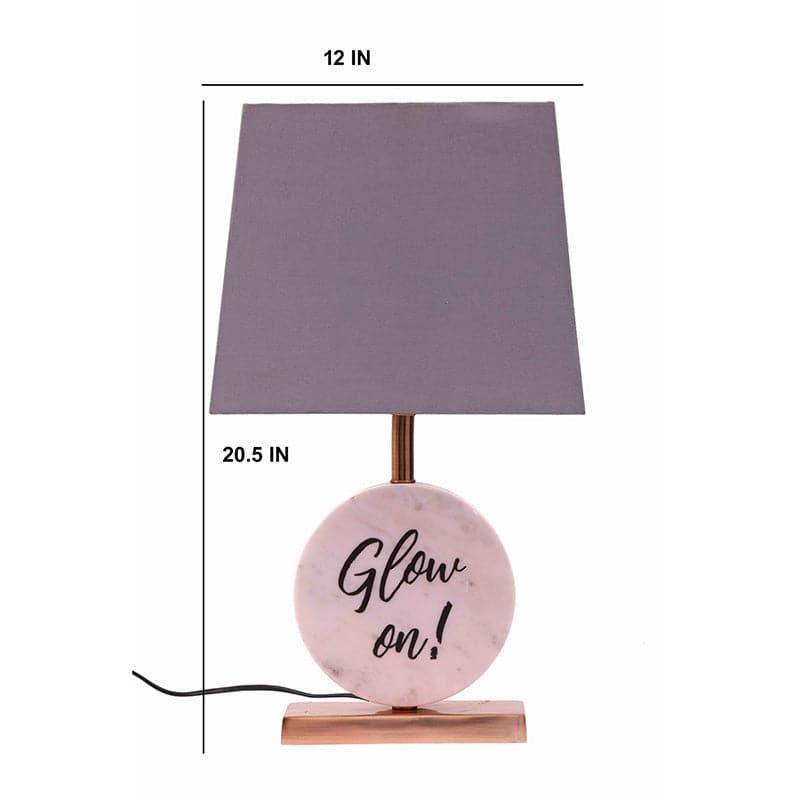 Table Lamp - Glow On Marble & Copper Base Table Lamp - Grey