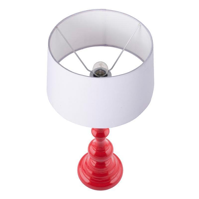 Table Lamp - Graceful Gleam Red Table Lamp - White