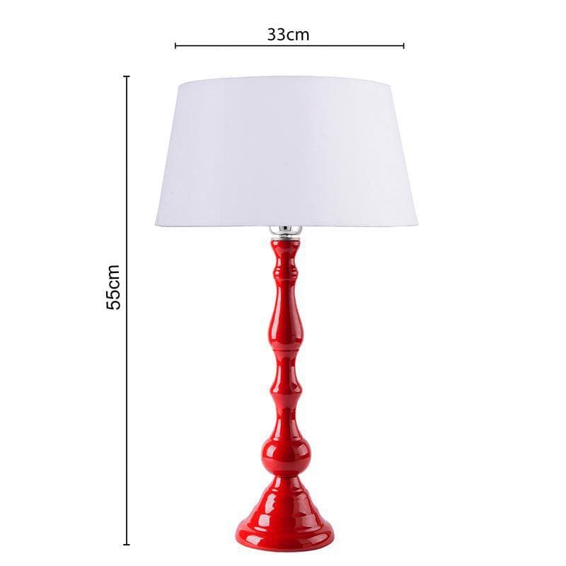 Table Lamp - Graceful Gleam Red Table Lamp - White