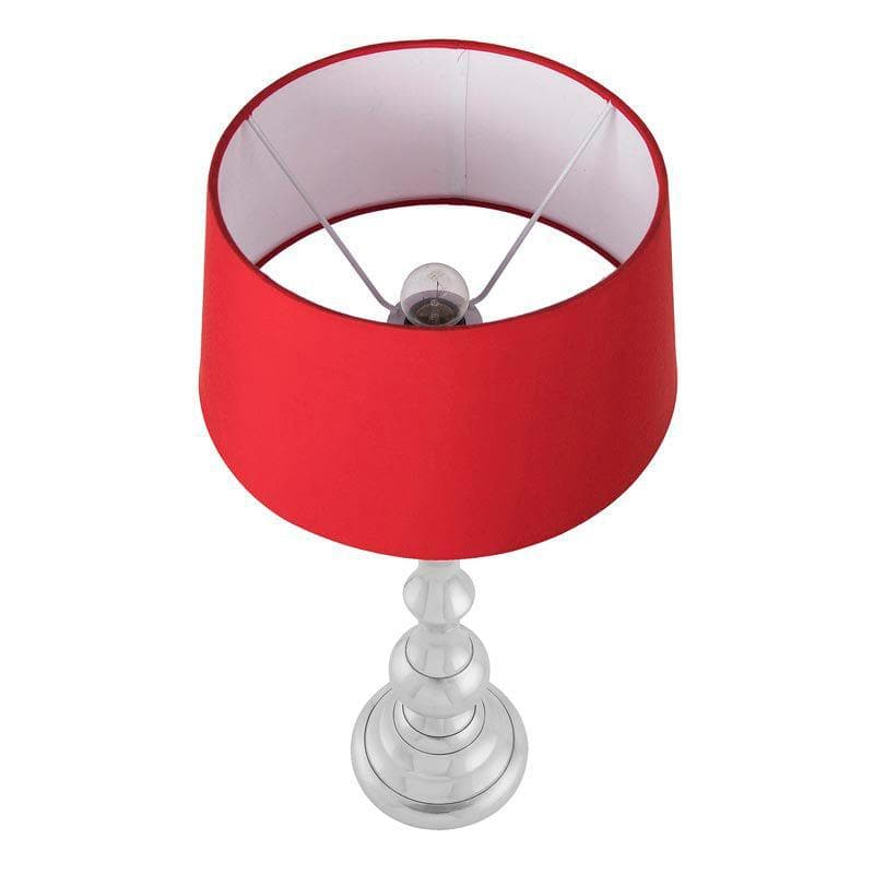 Table Lamp - Graceful Gleam Silver Table Lamp - Red