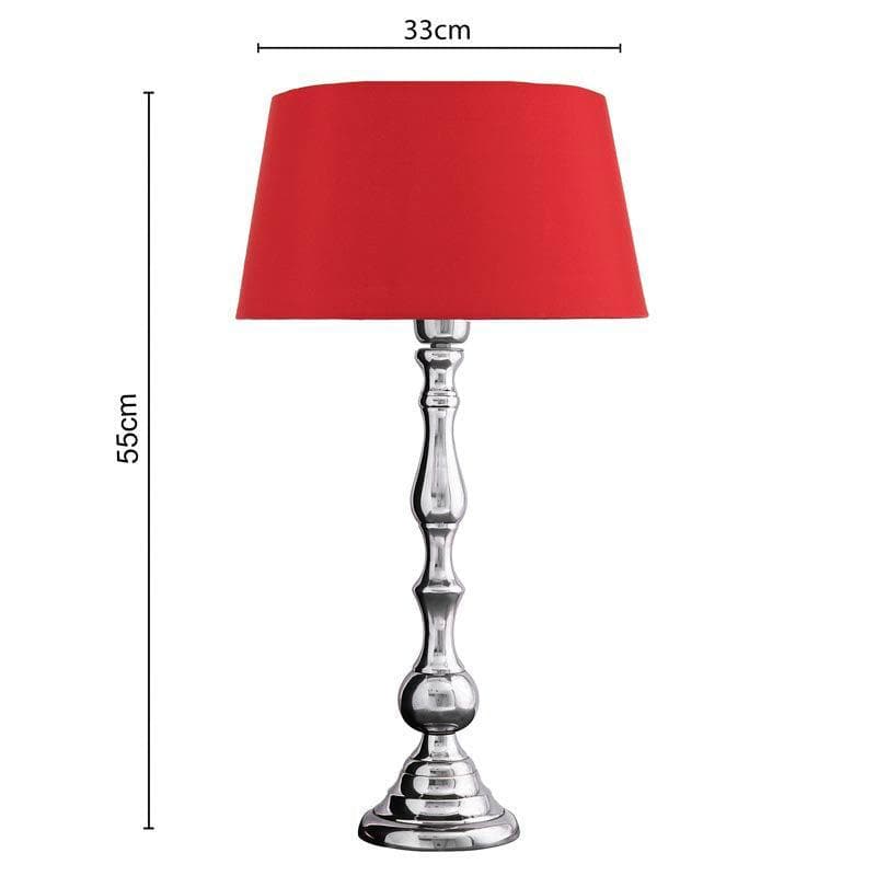 Table Lamp - Graceful Gleam Silver Table Lamp - Red