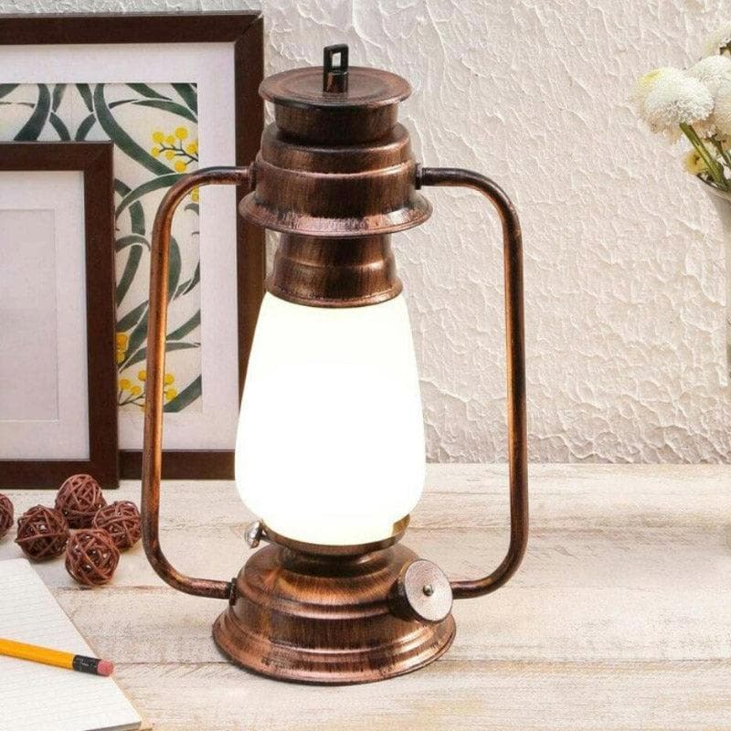 Buy Grio Glam Lantern Lamp - Antique Gold Table Lamp from Vaaree