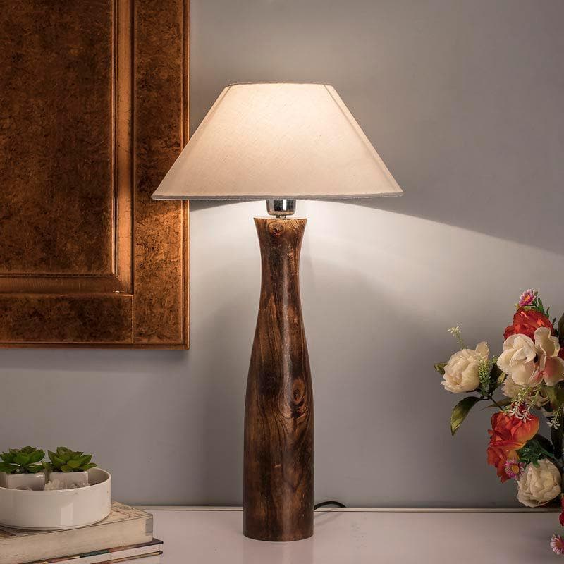 Buy Harmony Glimpse Table Lamp With Conical Shade - White Table Lamp from Vaaree