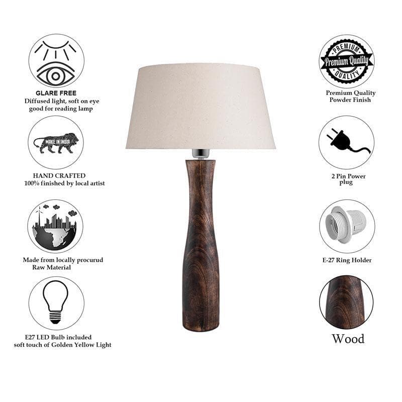 Table Lamp - Harmony Glimpse Table Lamp With Drum Shade - Khadi