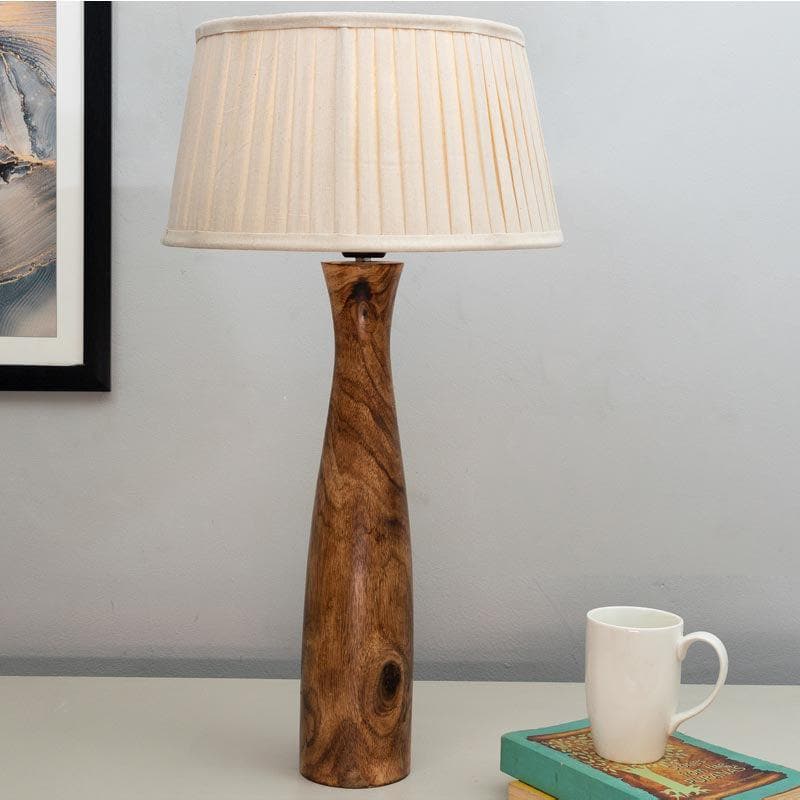 Buy Harmony Glimpse Table Lamp With Pleated Shade - Off-White Table Lamp from Vaaree