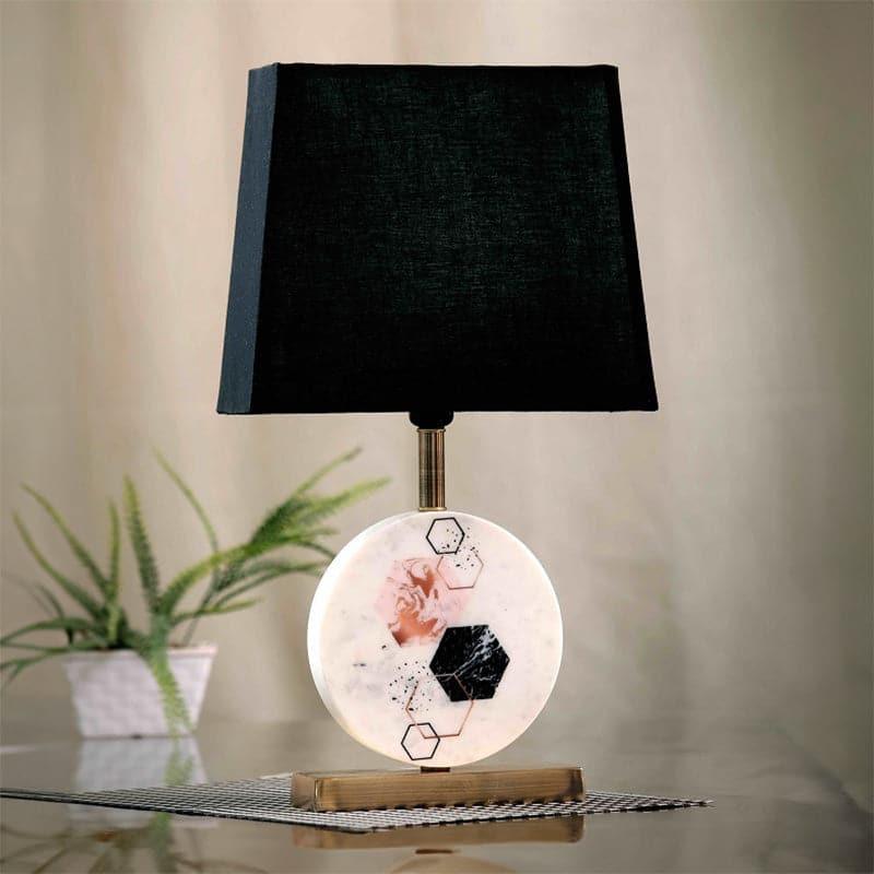 Table Lamp - Hexa Marble & Brass Base Table Lamp - Black