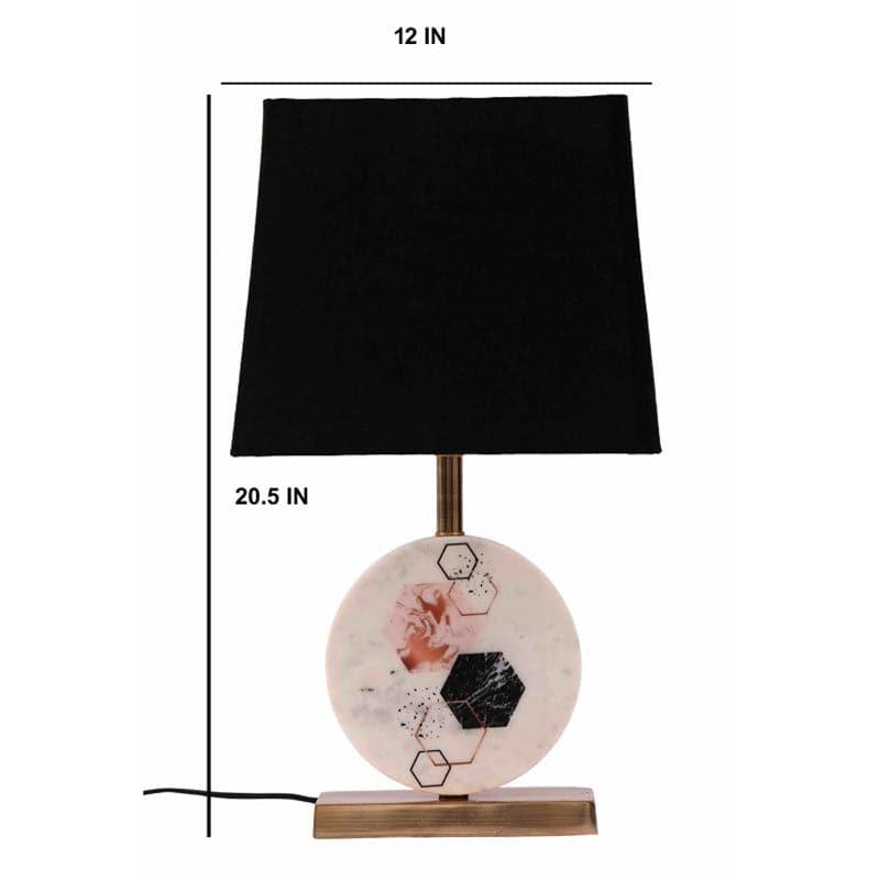 Table Lamp - Hexa Marble & Brass Base Table Lamp - Black