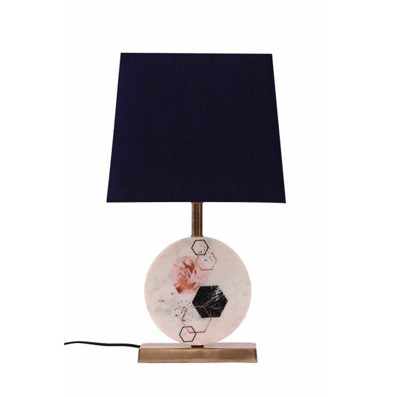 Table Lamp - Hexa Marble & Brass Base Table Lamp - Blue