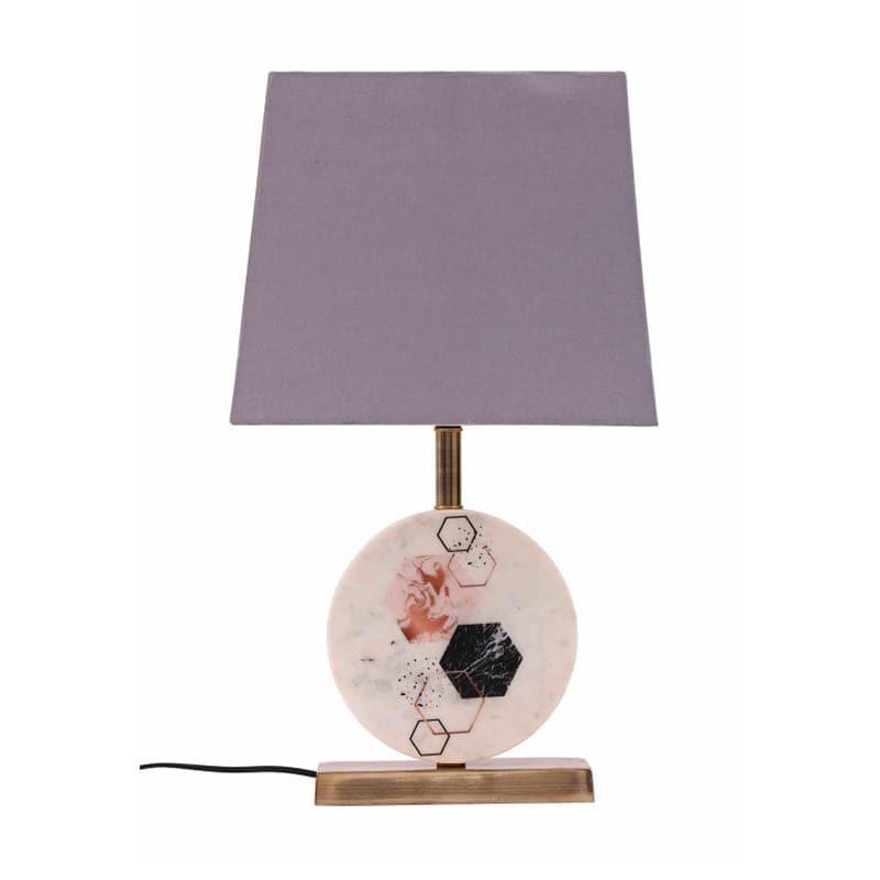 Table Lamp - Hexa Marble & Brass Base Table Lamp - Grey