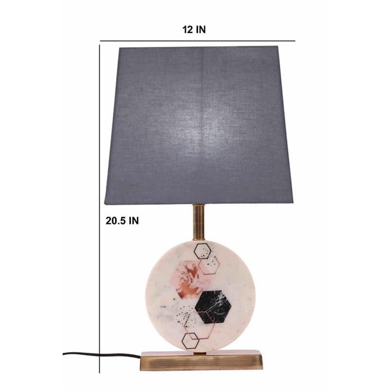 Table Lamp - Hexa Marble & Brass Base Table Lamp - Grey